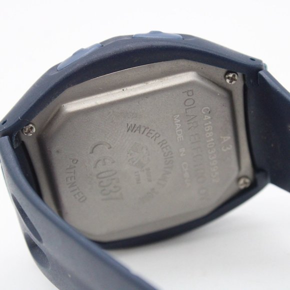 Vintage Polar Digital Watch Mens Navy Blue Stainless Steel Alarm Rubber Band - Picture 8 of 8